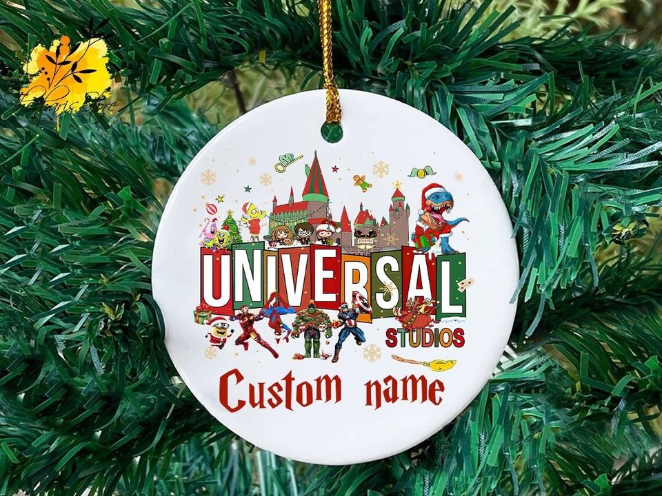 Custom Universal Studios Christmas Snowflake Ornaments