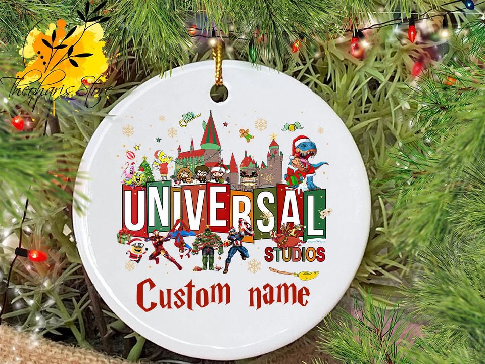 Custom Universal Studios Christmas Snowflake Ornaments