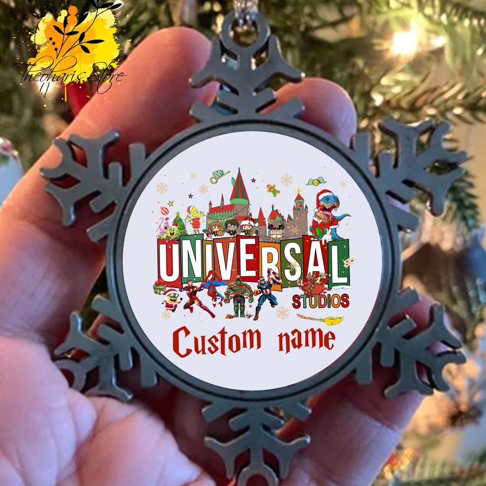 Custom Universal Studios Christmas Snowflake Ornaments