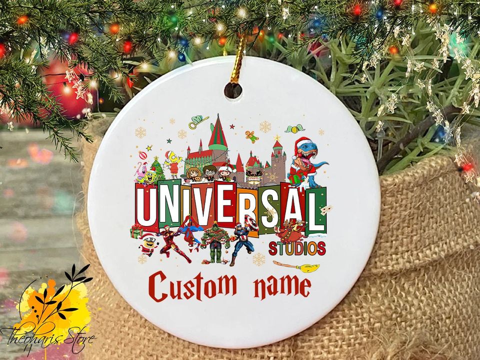 Custom Universal Studios Christmas Snowflake Ornaments