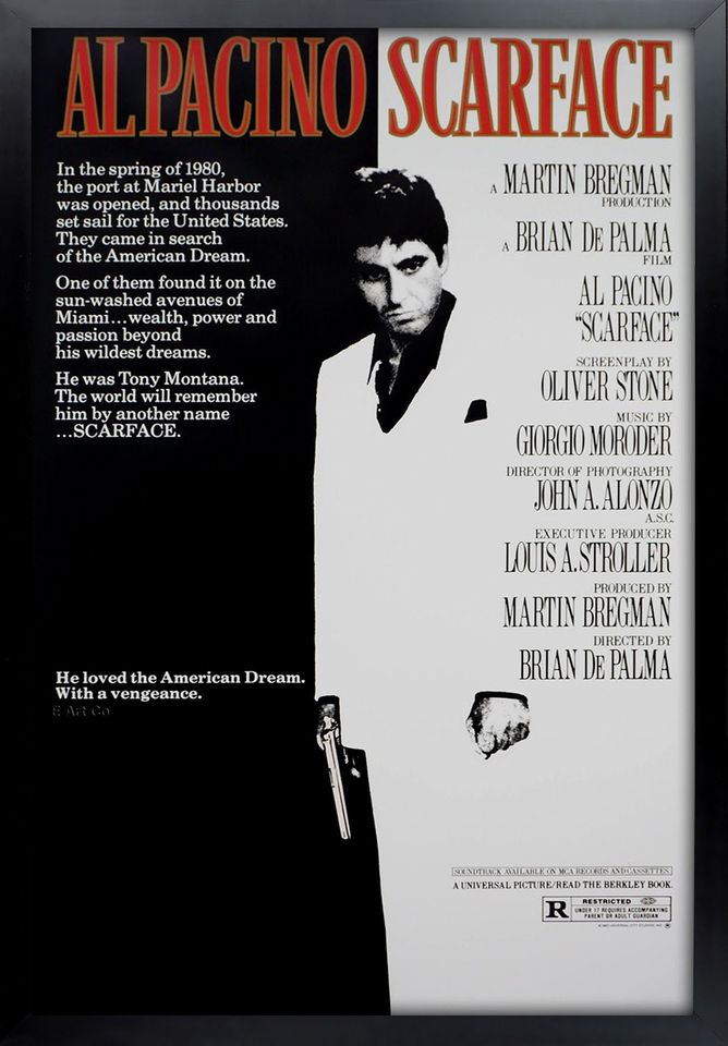 Scarface Movie Poster Framed and Ready to Hang Poster
