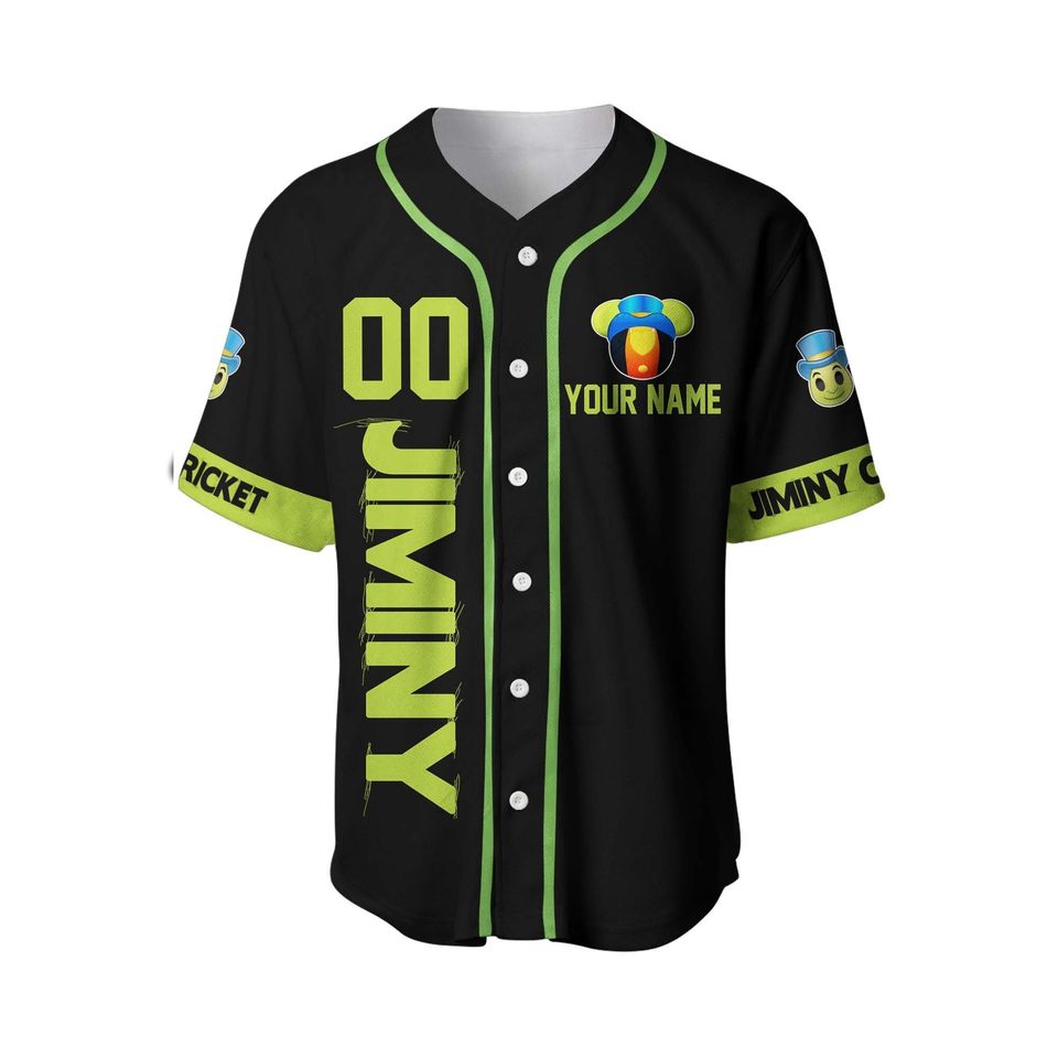 Jiminy Cricket Green Black | Disney Custom Baseball Jersey