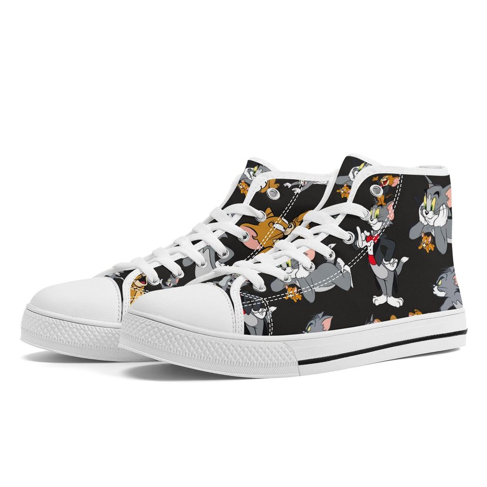 Tom & Jerry Funny Cartoon High Top Sneakers