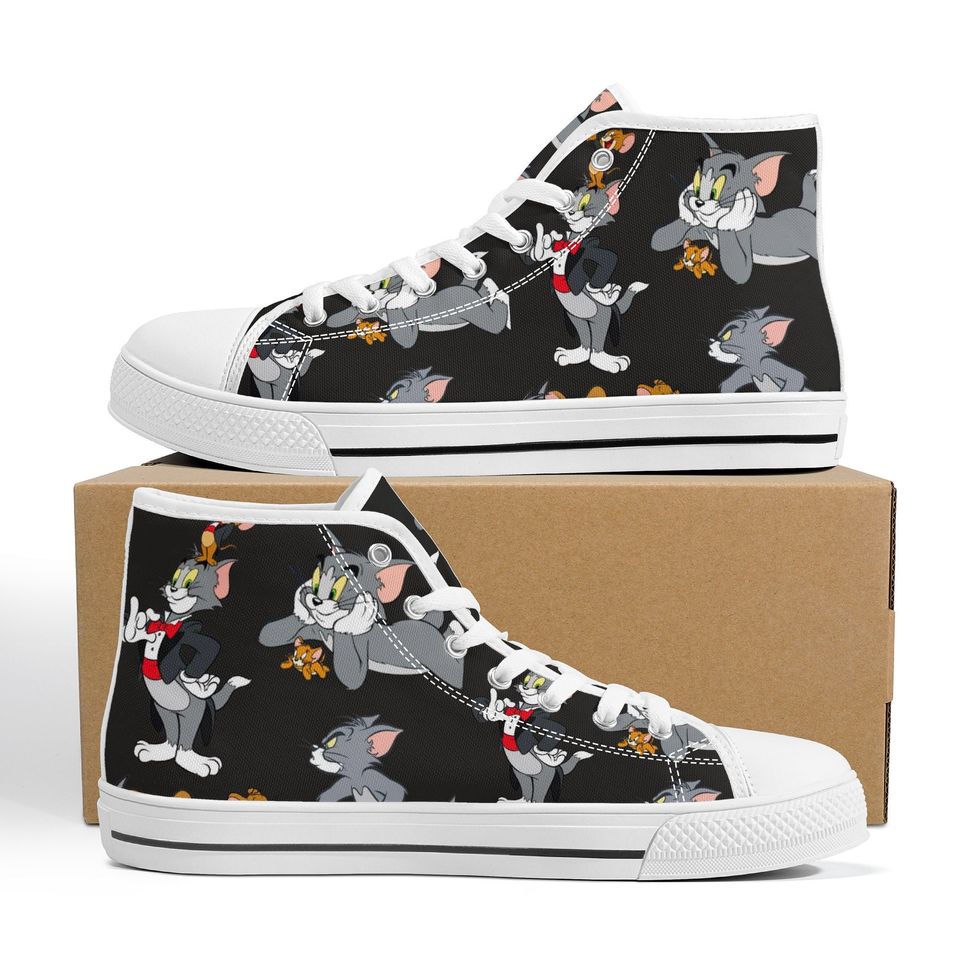 Tom & Jerry Funny Cartoon High Top Sneakers