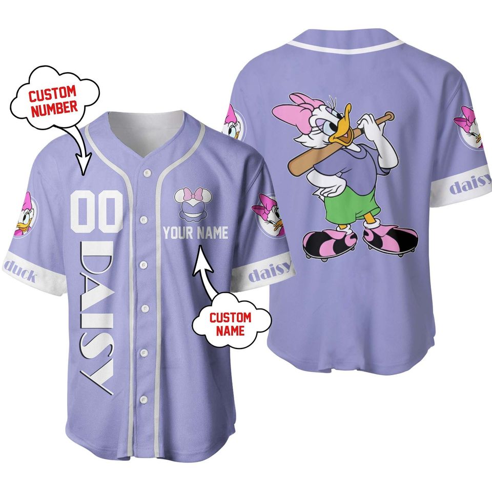 Daisy Duck Light Purple Lilac White | Disney Custom Baseball Jersey