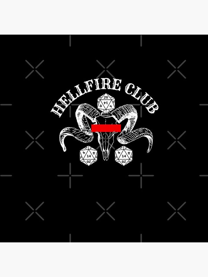 HELLFIRE CLUB  black animal skull Pin