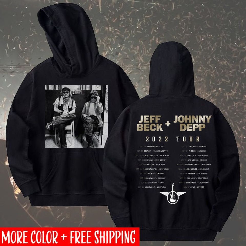 Jeff Beck and Johnny Depp 2022 Tour Hoodie