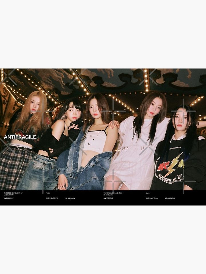 LE SSERAFIM 'ANTIFRAGILE' CONCEPT PHOTO MIDNIGHT ONYX Premium Matte Vertical Poster