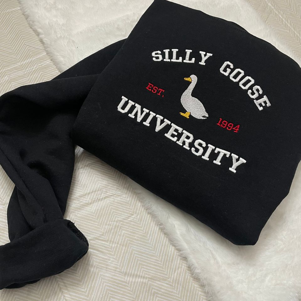 Silly Goose University Embroidered Sweatshirt