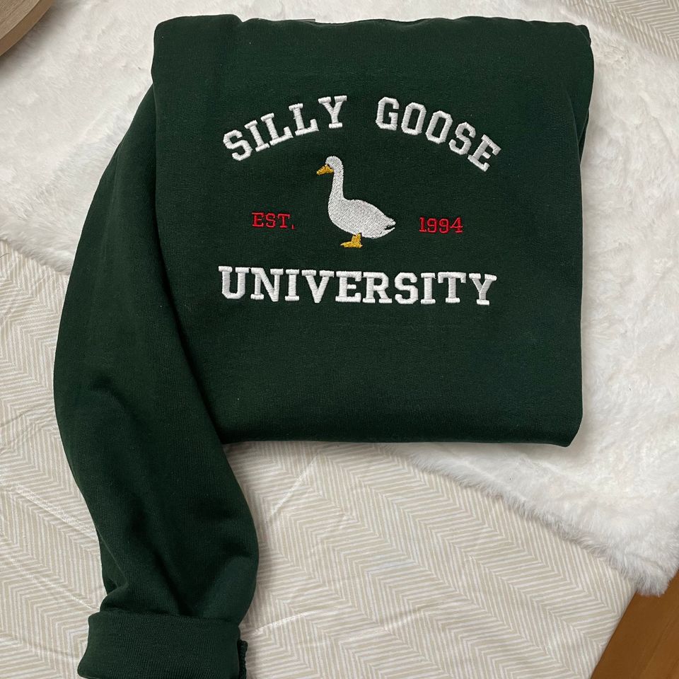 Silly Goose University Embroidered Sweatshirt