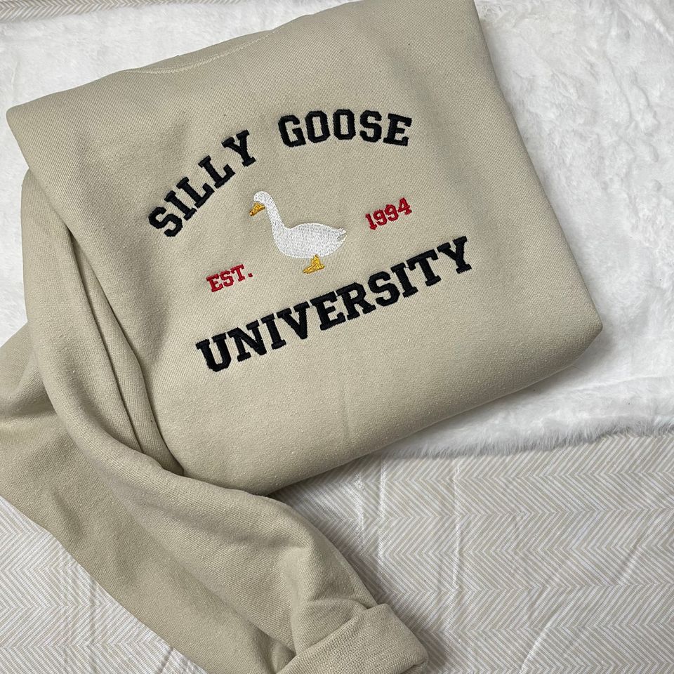 Silly Goose University Embroidered Sweatshirt