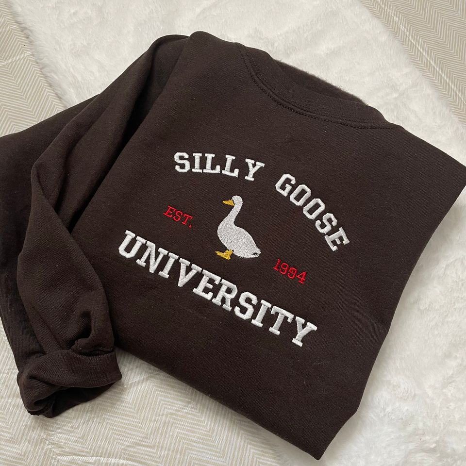 Silly Goose University Embroidered Sweatshirt
