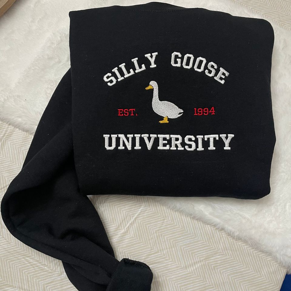 Silly Goose University Embroidered Sweatshirt