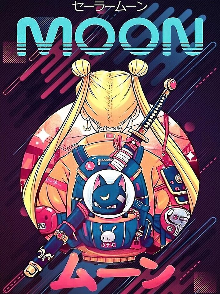 Sailor Moon Cyberpunk Premium Matte Vertical Poster
