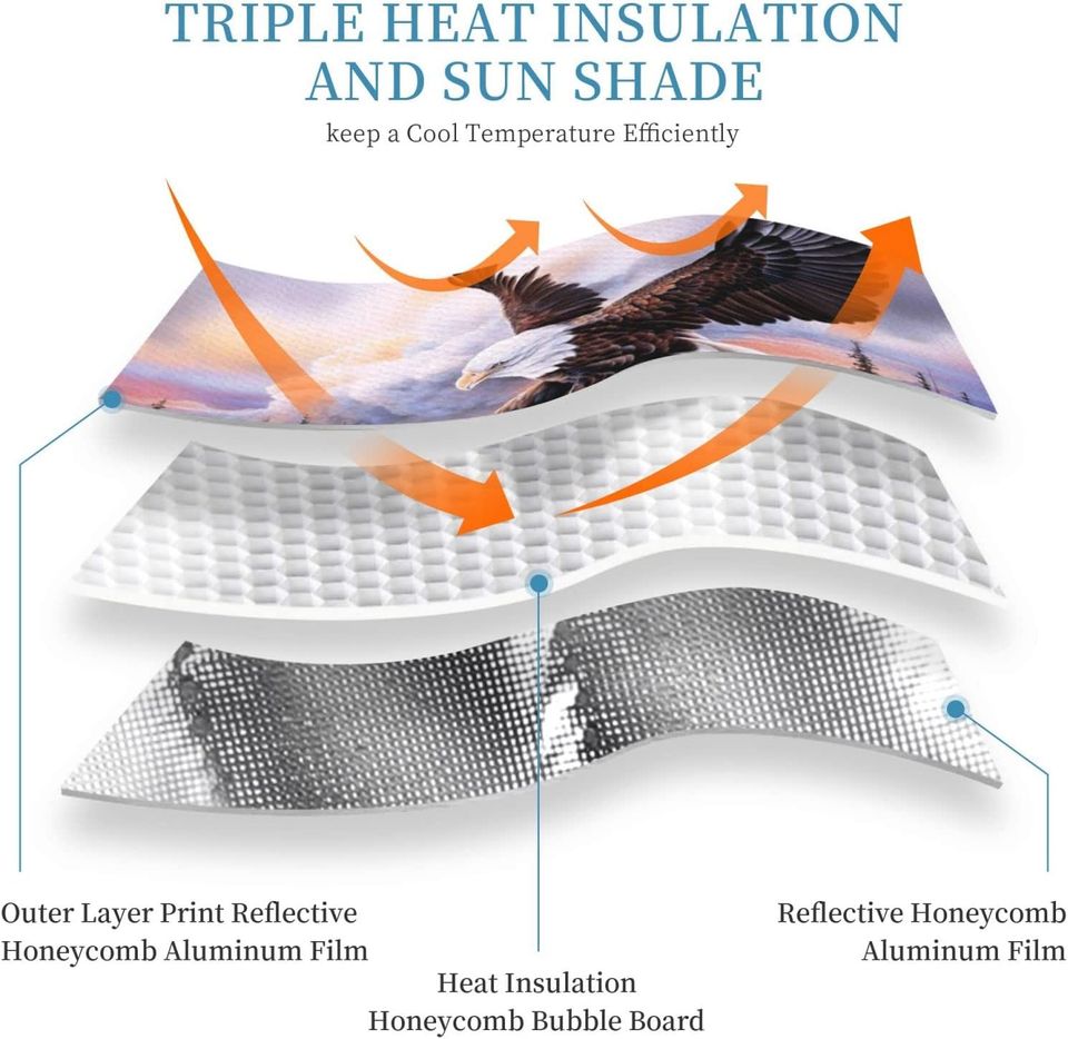 Bald Eagle Printed Car Windshield Sun Shade