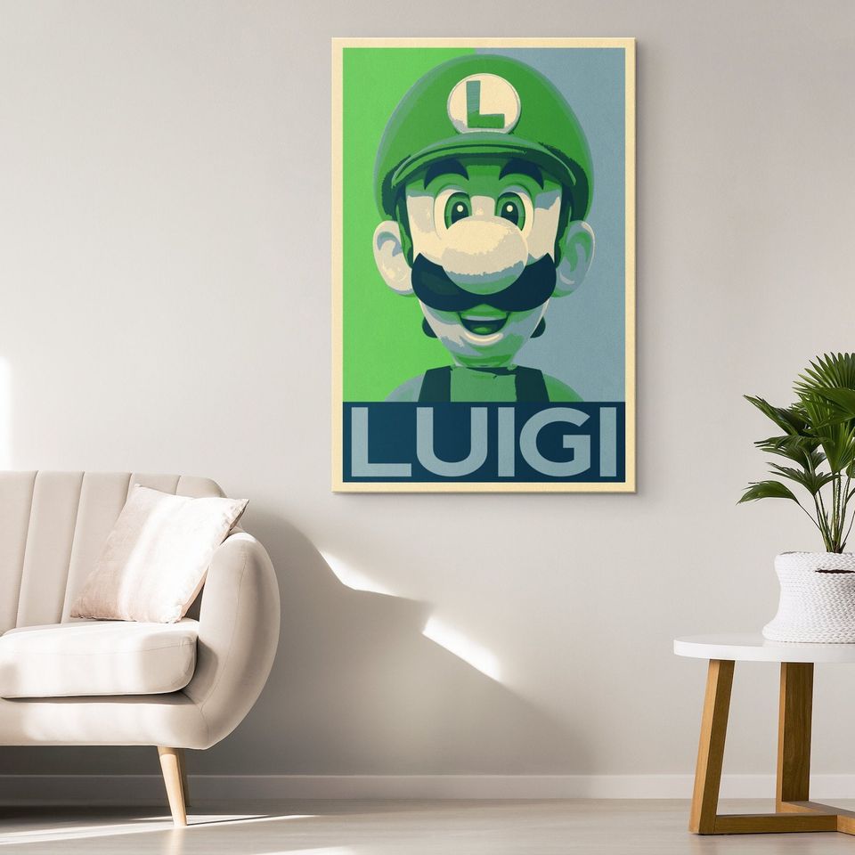 Luigi Poster Print, Super Mario Bros Wall Art