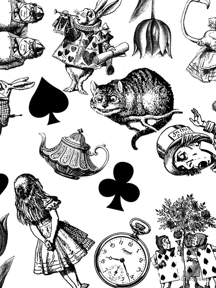 Alice's Adventures in Wonderland White Rabbit Mad Hatter Leggings