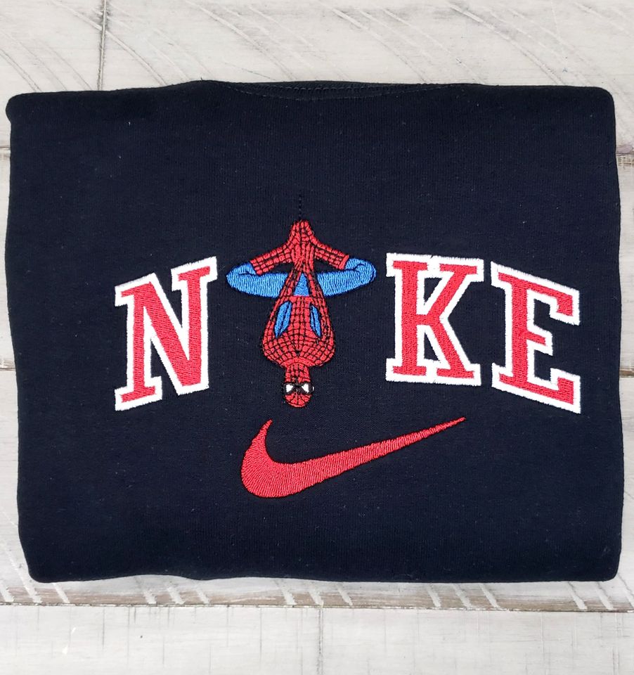 Embroidered Spider-Man Inspired Crewneck Sweatshirt