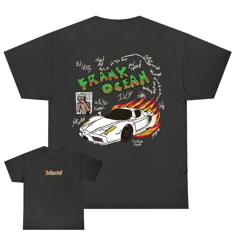 Frank Ocean BLOND ART Front & Back Hand Drawing T Shirt