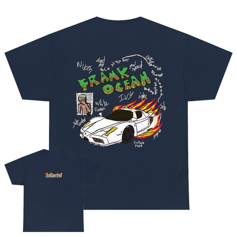 Frank Ocean BLOND ART Front & Back Hand Drawing T Shirt