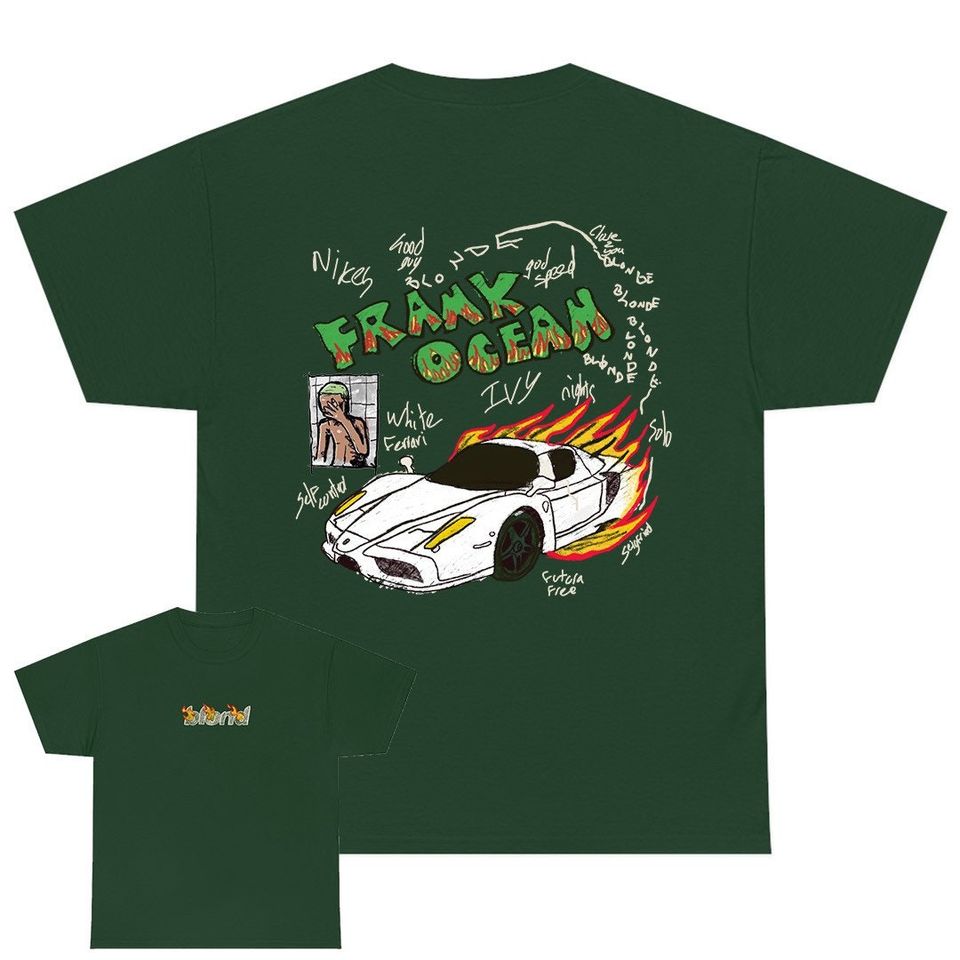 Frank Ocean BLOND ART Front & Back Hand Drawing T Shirt