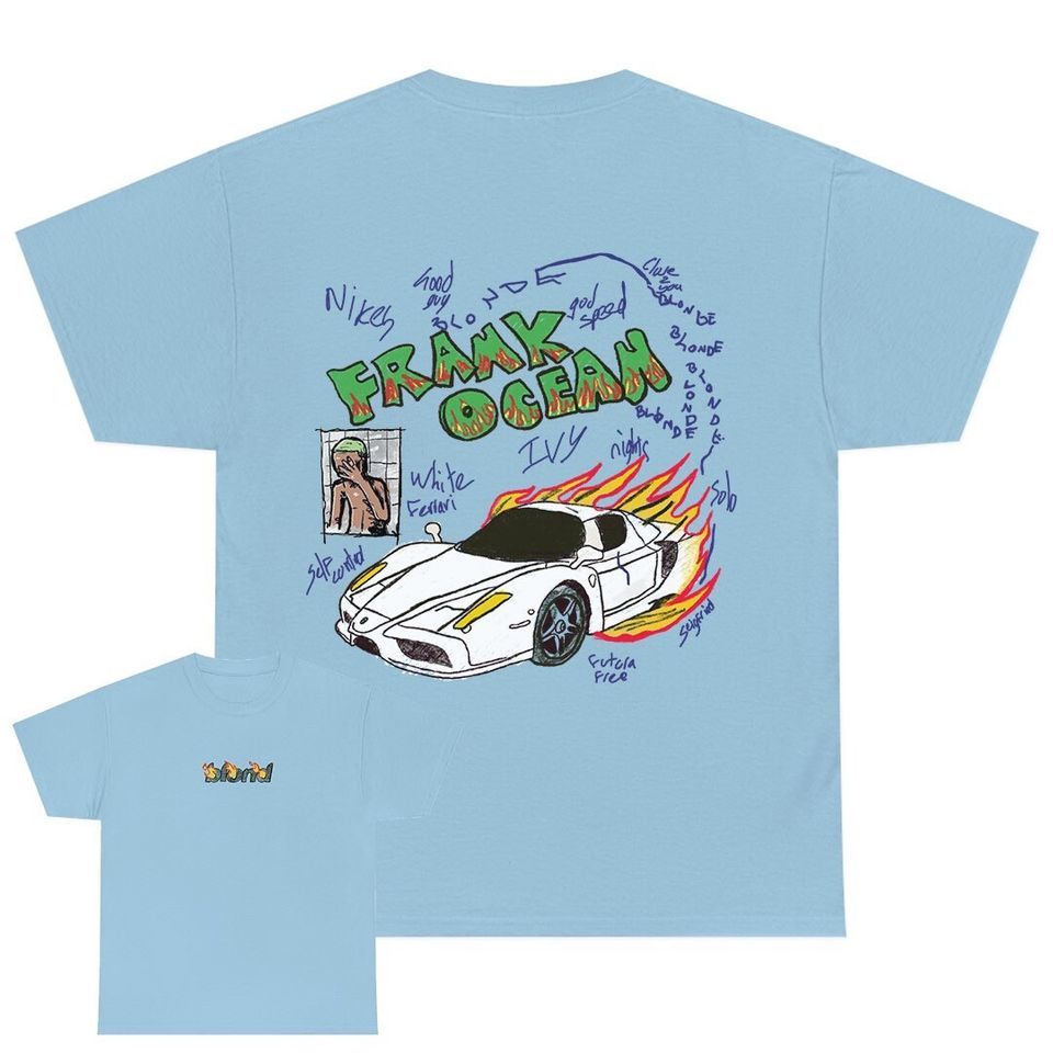 Frank Ocean BLOND ART Front & Back Hand Drawing T Shirt