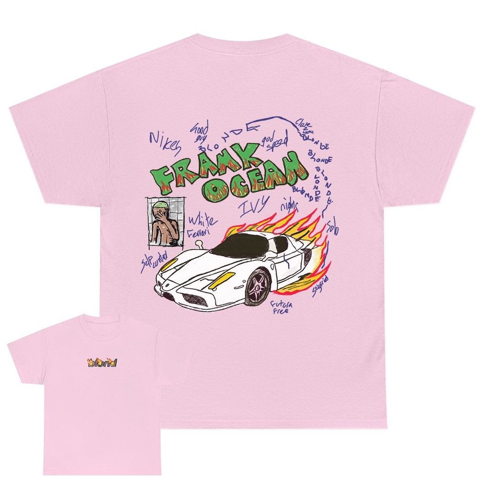 Frank Ocean BLOND ART Front & Back Hand Drawing T Shirt