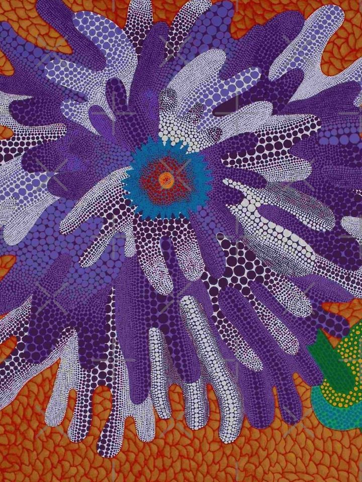 Yayoi Kusama - Purple Flower Japanese Leggings