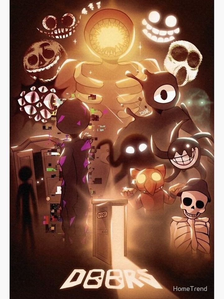 Roblox doors all the team Premium Matte Vertical Poster