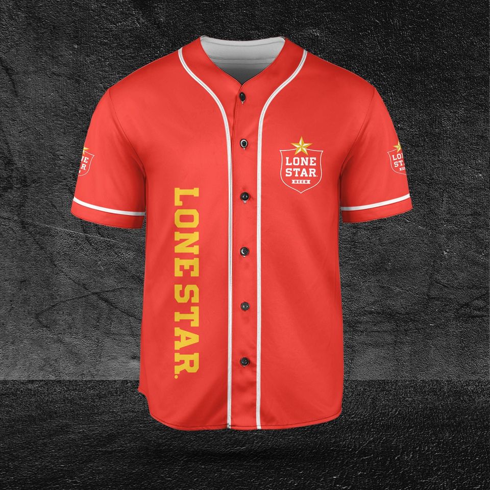 Lone Star Red Baseball Jersey, Beer Lovers Jersey, Vodka Lovers Jersey