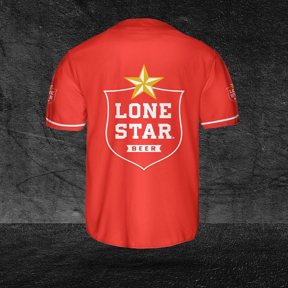 Lone Star Red Baseball Jersey, Beer Lovers Jersey, Vodka Lovers Jersey