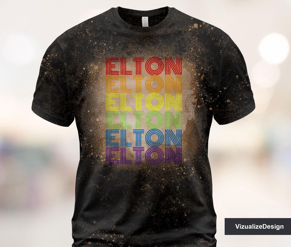Elton John Rainbow Bleached 3D T shirt
