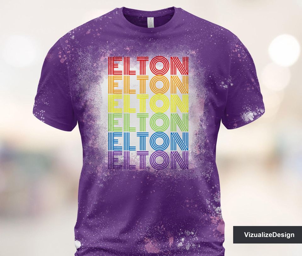 Elton John Rainbow Bleached 3D T shirt