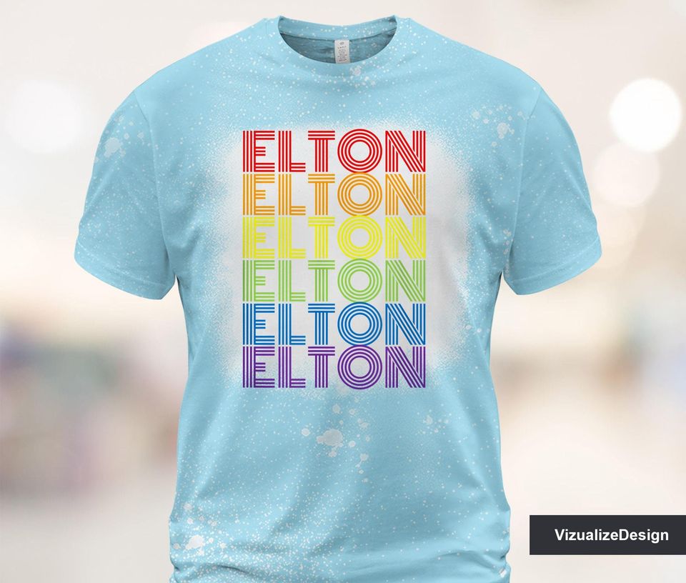 Elton John Rainbow Bleached 3D T shirt