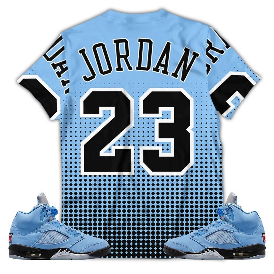Goat Number 23 Sneaker Shirt Match Retro University Blue 5s Tee