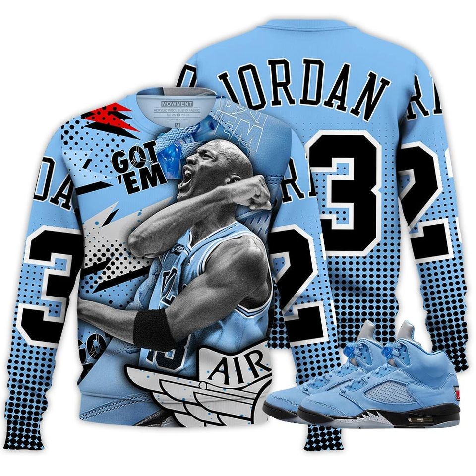 Goat Number 23 Sneaker Shirt Match Retro University Blue 5s Tee