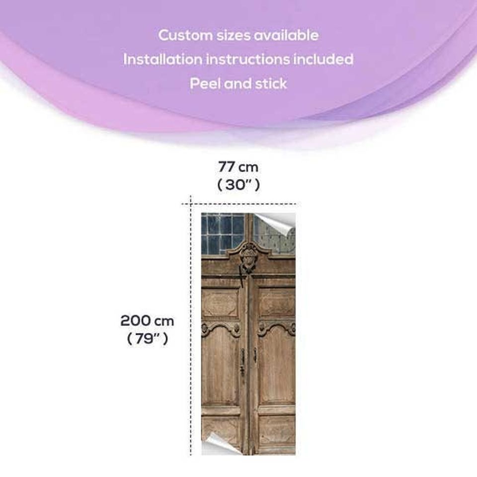 Old Door Mural, Self Adhesive Door Decal Stickers