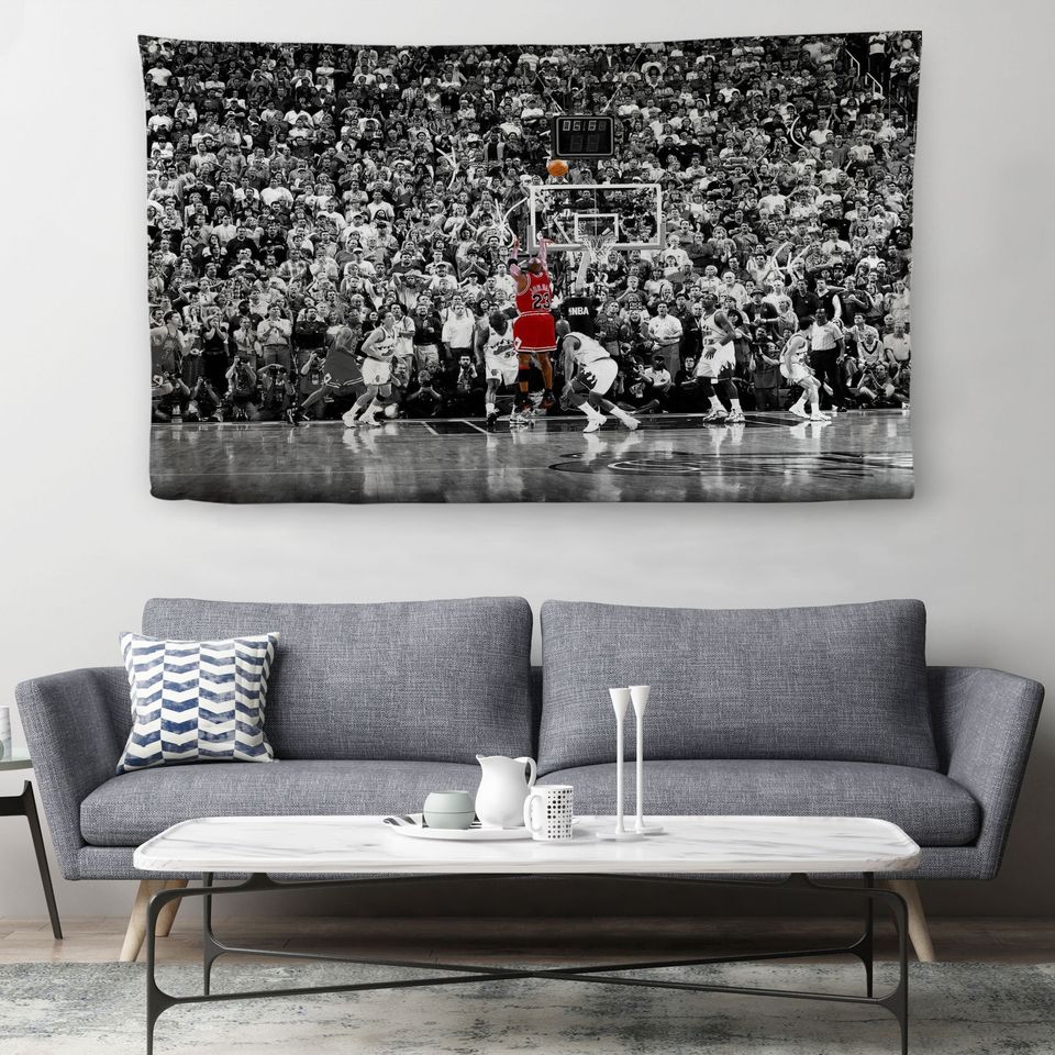 Michael Jordan Last Shot Tapestry,  Basketball Tapestry