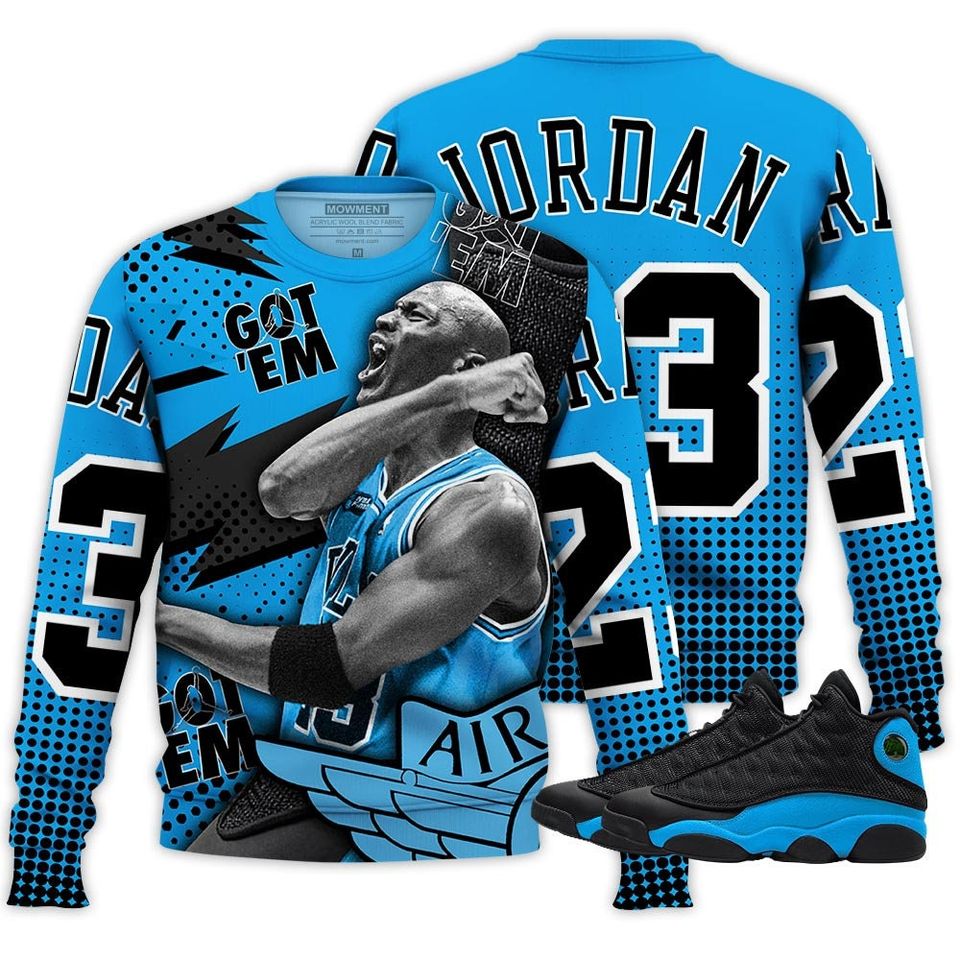 Goat Number 23 Sneaker Shirt Match Black University Blue 13s Tee