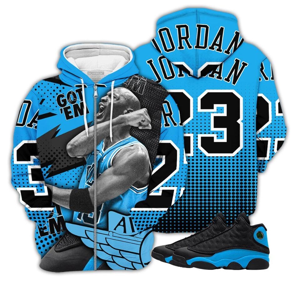 Goat Number 23 Sneaker Shirt Match Black University Blue 13s Tee
