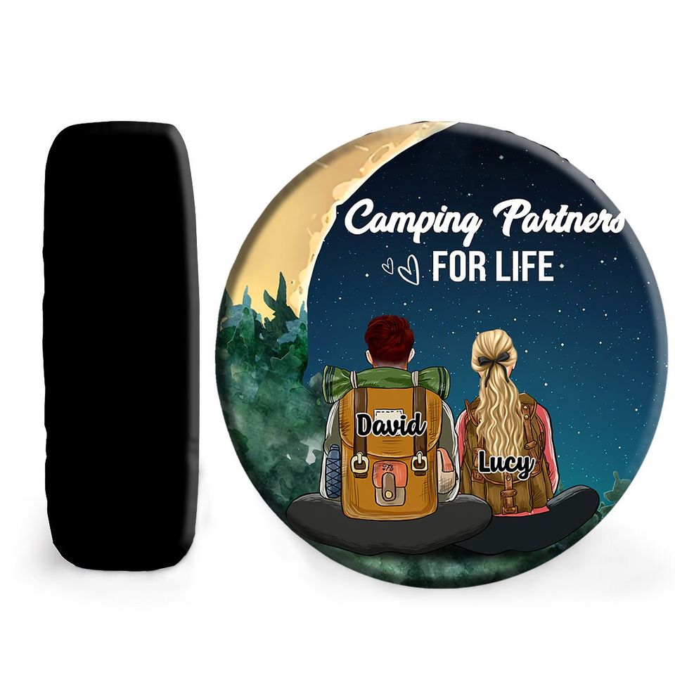 Customized Name Camping Spare Tire Cover, Camping Partners For Life