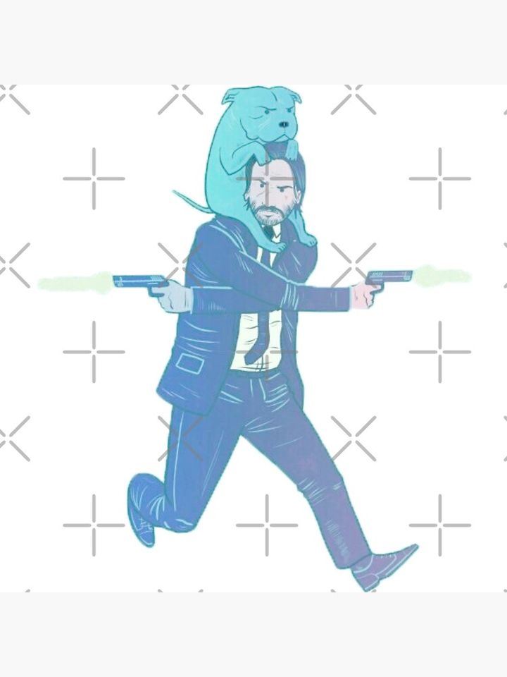 John Wick Chapter 4 Running With Dog Design Premium Matte Vertical Poster