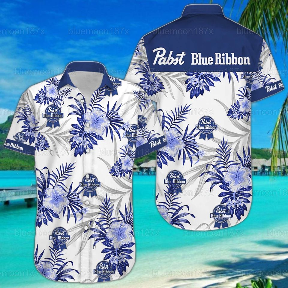 Pabst Blue Ribbon Hawaiian Shirt