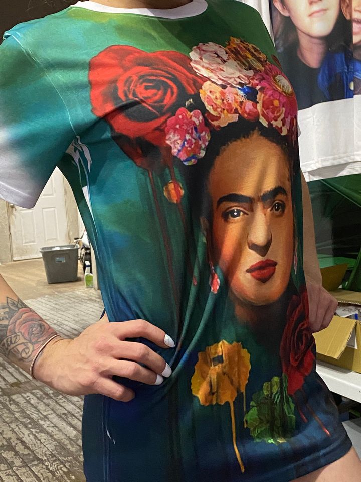 Frida  All Over Sublimation Print T-shirt