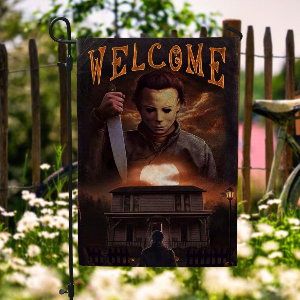 Halloween Welcome Michael Myers Horror Character Garden Flag