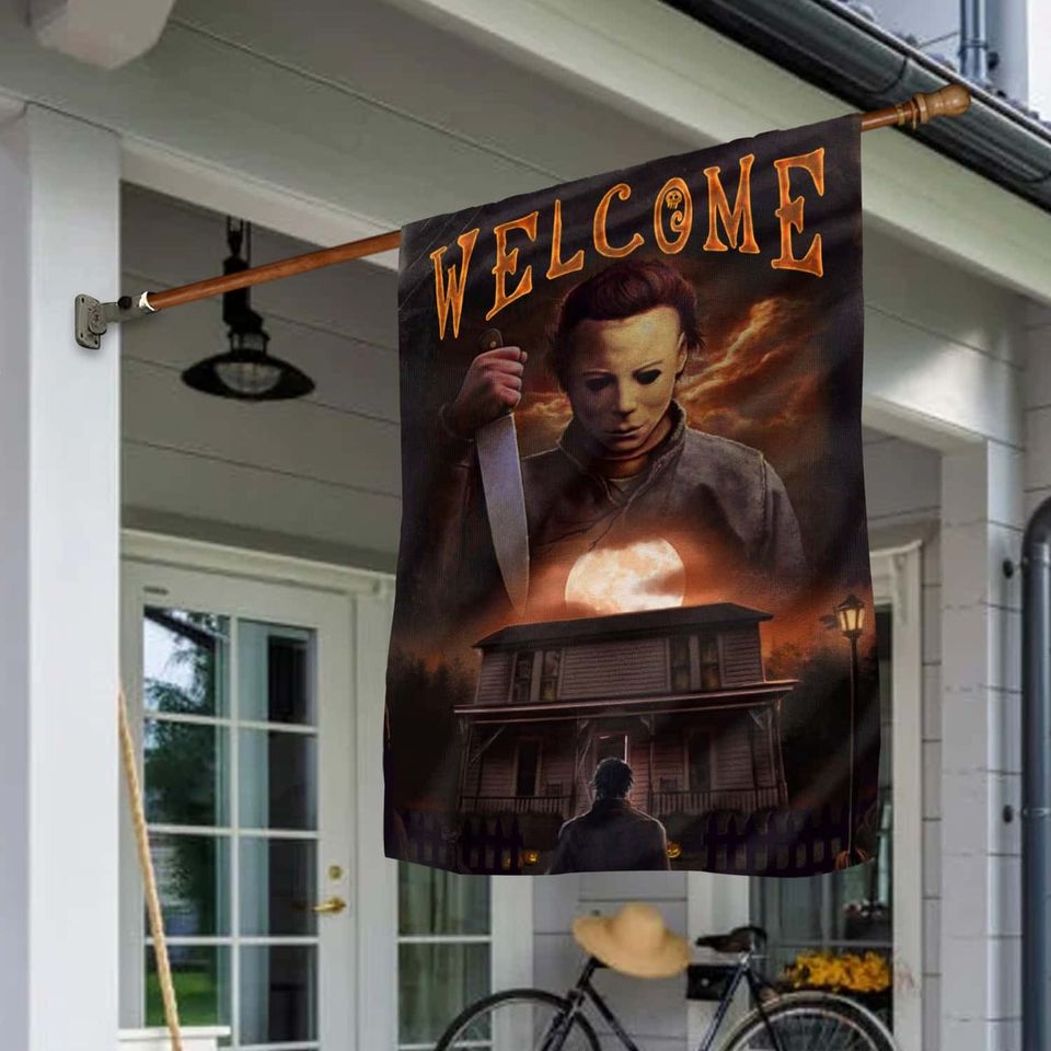 Halloween Welcome Michael Myers Horror Character Garden Flag
