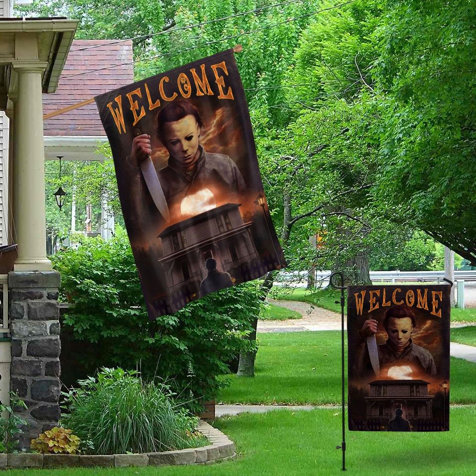 Halloween Welcome Michael Myers Horror Character Garden Flag