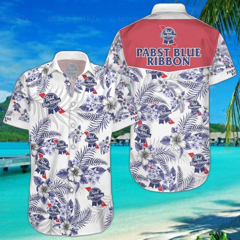 Pabst Blue Ribbon Hawaiian Shirt