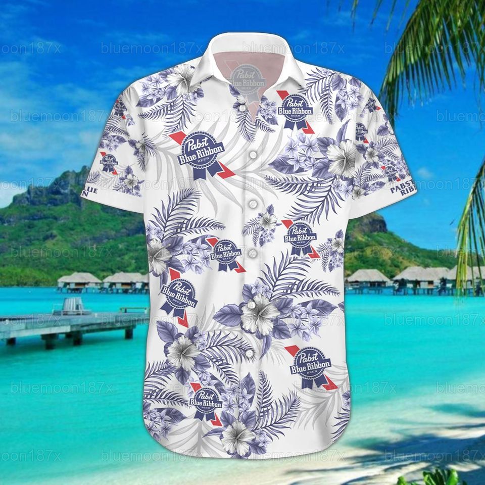 Pabst Blue Ribbon Hawaiian Shirt