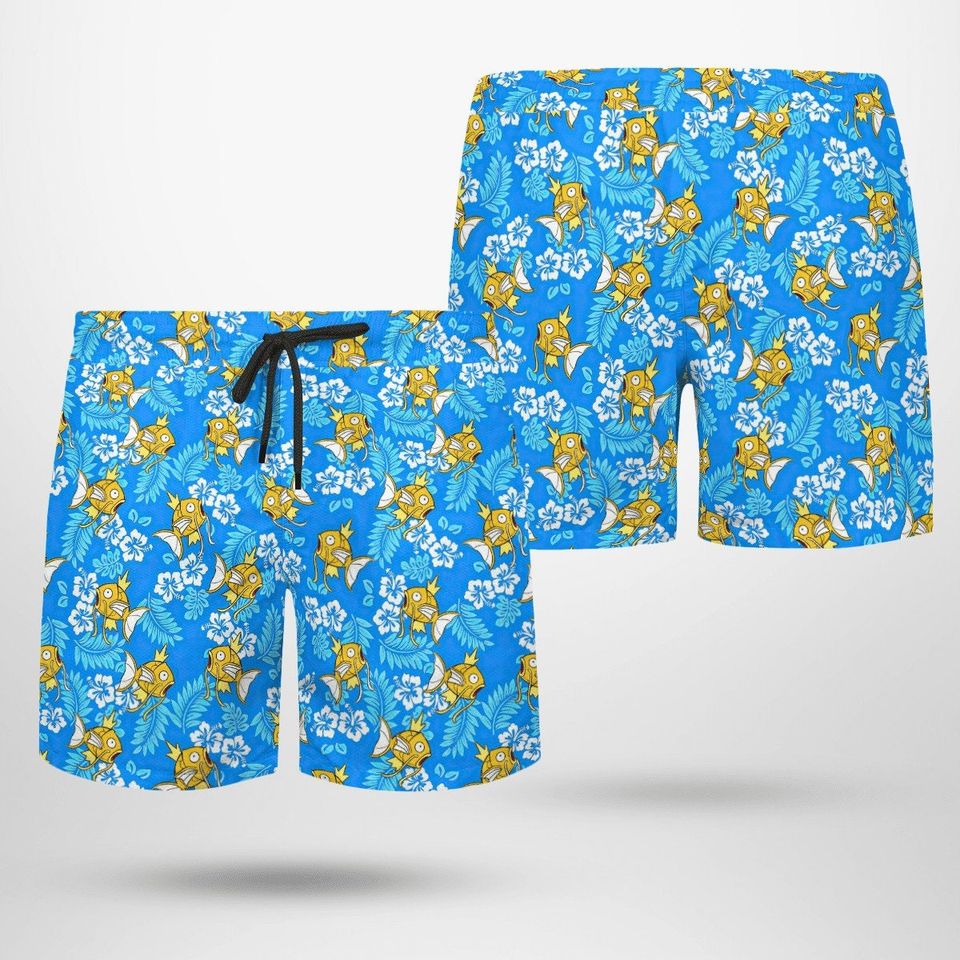 Magikarp Tropical Beach Outfits, Pika Hawaiian Shirt, Summer Vacation Hawaiian Shirt